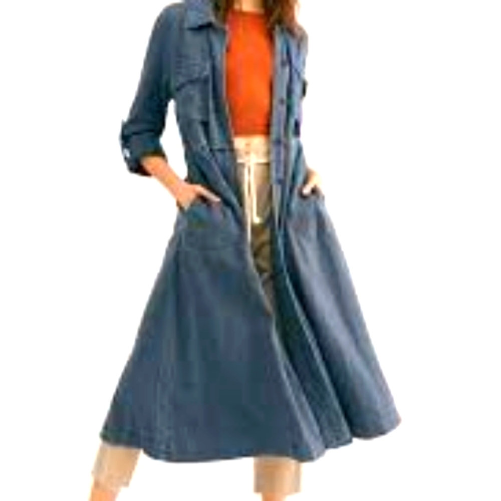 Free People Linen Rainz Duster Jacket